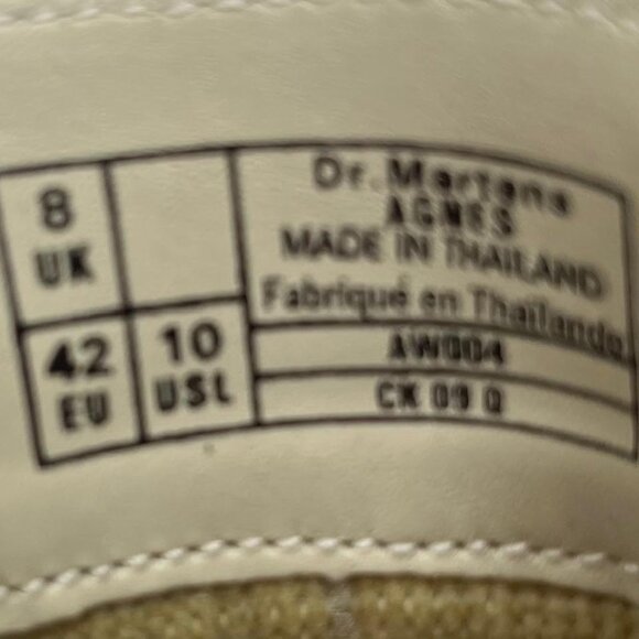 Men's Dr Martens Agnes, Pale Gray, Smooth Leather Shoe, Size 10 - Picture 7 of 7